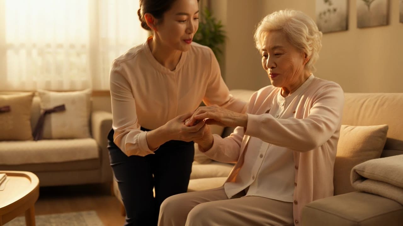 어르신을 돌보는 따뜻한 손길